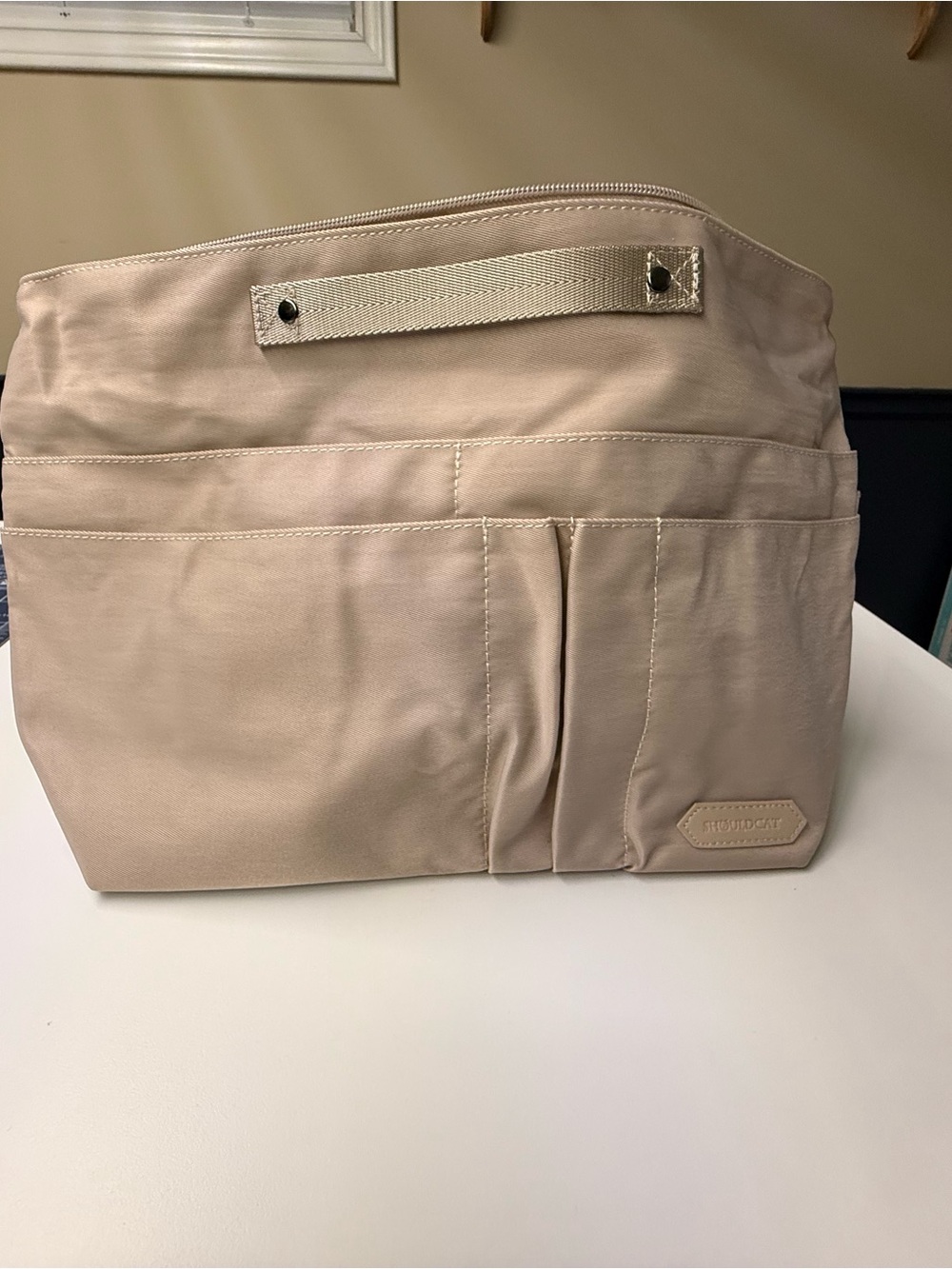 Storksak Beige Organizer Insert with Multiple Exterior Pockets
